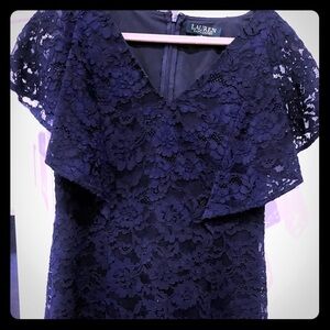 Ralph Lauren Women’s Navy blue floral lace dress
